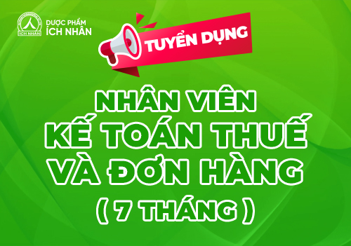 Tuyển Nhân viên Kế toán thuế và đơn hàng ( 7 tháng)